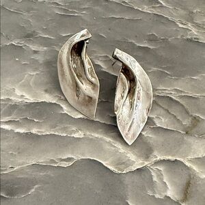 Sterling Silver Sculptural Pierced Earrings